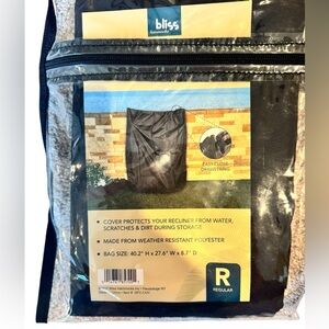 Bliss Weather-Resistant Black Recliner Cover